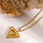 Gold color / 1 Piece Simple Series Style Triangular Shape Stainless Steel  Gold Color Women's Necklace 